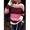 imageDokotoo Round Neck Striped Womens Fashion Clothes Cute Color Block Pullover Fall Sweaters for Women 2025 Women ClothingLight Pink