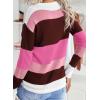 imageDokotoo Round Neck Striped Womens Fashion Clothes Cute Color Block Pullover Fall Sweaters for Women 2025 Women ClothingLight Pink