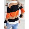 imageDokotoo Round Neck Striped Womens Fashion Clothes Cute Color Block Pullover Fall Sweaters for Women 2025 Women ClothingOrange
