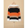 imageDokotoo Round Neck Striped Womens Fashion Clothes Cute Color Block Pullover Fall Sweaters for Women 2025 Women ClothingOrange