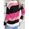 imageDokotoo Round Neck Striped Womens Fashion Clothes Cute Color Block Pullover Fall Sweaters for Women 2025 Women ClothingPink
