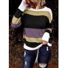 imageDokotoo Round Neck Striped Womens Fashion Clothes Cute Color Block Pullover Fall Sweaters for Women 2025 Women ClothingPurple