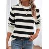 imageDokotoo Sweaters for Women 2025 Crewneck Striped Cute Color Block Fall Winter Knitted Pullover TopsAblack
