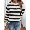 imageDokotoo Sweaters for Women 2025 Crewneck Striped Cute Color Block Fall Winter Knitted Pullover TopsAblack
