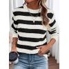 imageDokotoo Sweaters for Women 2025 Crewneck Striped Cute Color Block Fall Winter Knitted Pullover TopsAblack