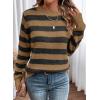imageDokotoo Sweaters for Women 2025 Crewneck Striped Cute Color Block Fall Winter Knitted Pullover TopsAblack Stripe