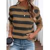imageDokotoo Sweaters for Women 2025 Crewneck Striped Cute Color Block Fall Winter Knitted Pullover TopsAblack Stripe