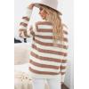 imageDokotoo Sweaters for Women 2025 Crewneck Striped Cute Color Block Fall Winter Knitted Pullover TopsAbrown