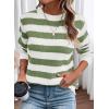 imageDokotoo Sweaters for Women 2025 Crewneck Striped Cute Color Block Fall Winter Knitted Pullover TopsAgreen