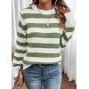 imageDokotoo Sweaters for Women 2025 Crewneck Striped Cute Color Block Fall Winter Knitted Pullover TopsAgreen