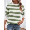 imageDokotoo Sweaters for Women 2025 Crewneck Striped Cute Color Block Fall Winter Knitted Pullover TopsAgreen