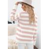 imageDokotoo Sweaters for Women 2025 Crewneck Striped Cute Color Block Fall Winter Knitted Pullover TopsApricot Pink
