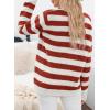 imageDokotoo Sweaters for Women 2025 Crewneck Striped Cute Color Block Fall Winter Knitted Pullover TopsAred Stripe