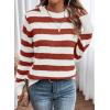 imageDokotoo Sweaters for Women 2025 Crewneck Striped Cute Color Block Fall Winter Knitted Pullover TopsAred Stripe