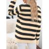 imageDokotoo Sweaters for Women 2025 Crewneck Striped Cute Color Block Fall Winter Knitted Pullover TopsBeige Stripe