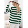 imageDokotoo Sweaters for Women 2025 Crewneck Striped Cute Color Block Fall Winter Knitted Pullover TopsBlackish Green