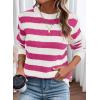 imageDokotoo Sweaters for Women 2025 Crewneck Striped Cute Color Block Fall Winter Knitted Pullover TopsBpink