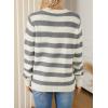imageDokotoo Sweaters for Women 2025 Crewneck Striped Cute Color Block Fall Winter Knitted Pullover TopsDark Grey