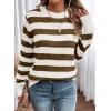 imageDokotoo Sweaters for Women 2025 Crewneck Striped Cute Color Block Fall Winter Knitted Pullover TopsDesert Palm