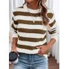 imageDokotoo Sweaters for Women 2025 Crewneck Striped Cute Color Block Fall Winter Knitted Pullover TopsDesert Palm
