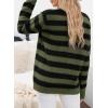 imageDokotoo Sweaters for Women 2025 Crewneck Striped Cute Color Block Fall Winter Knitted Pullover TopsGreen Stripe