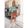 imageDokotoo Sweaters for Women Casual Loose Crewneck Long Sleeve Pullover Sweater Tops Boho TopsDark Green