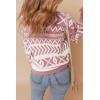 imageDokotoo Sweaters for Women Casual Loose Crewneck Long Sleeve Pullover Sweater Tops Boho TopsFushia