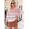 imageDokotoo Sweaters for Women Casual Loose Crewneck Long Sleeve Pullover Sweater Tops Boho TopsFushia