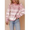imageDokotoo Sweaters for Women Casual Loose Crewneck Long Sleeve Pullover Sweater Tops Boho TopsFushia