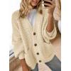 imageDokotoo Womens 2025 Fashion Casual Open Front Long Sleeve Chunky Knit Cardigans Sweaters Outerwear CoatsBeige