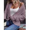 imageDokotoo Womens 2025 Fashion Casual Open Front Long Sleeve Chunky Knit Cardigans Sweaters Outerwear CoatsPurple