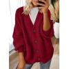 imageDokotoo Womens 2025 Fashion Casual Open Front Long Sleeve Chunky Knit Cardigans Sweaters Outerwear CoatsRacing Red