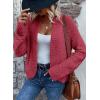imageDokotoo Womens 2025 Fashion Casual Open Front Long Sleeve Chunky Knit Cardigans Sweaters Outerwear CoatsRose Red