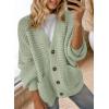 imageDokotoo Womens 2025 Fashion Casual Open Front Long Sleeve Chunky Knit Cardigans Sweaters Outerwear CoatsSmoke Green