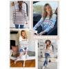 imageDokotoo Womens 2025 Spring Fall Color Block Stripes VNeck Long Sleeve Knit Casual Tops Tunic Pullover SweatersE Coffee