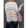 imageDokotoo Womens 2025 Spring Fall Color Block Stripes VNeck Long Sleeve Knit Casual Tops Tunic Pullover SweatersE Multicolor