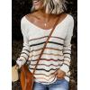 imageDokotoo Womens 2025 Spring Fall Color Block Stripes VNeck Long Sleeve Knit Casual Tops Tunic Pullover SweatersE Multicolor