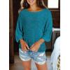 imageDokotoo Womens 2025 Summer Tops Casual Color Block Striped Lightweight Knit Trendy Boho Clothes Pullover SweatersB Blue