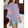 imageDokotoo Womens 2025 Summer Tops Casual Color Block Striped Lightweight Knit Trendy Boho Clothes Pullover SweatersB Purple