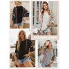 imageDokotoo Womens 2025 Summer Tops Casual Color Block Striped Lightweight Knit Trendy Boho Clothes Pullover SweatersB Rose 2