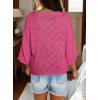 imageDokotoo Womens 2025 Summer Tops Casual Color Block Striped Lightweight Knit Trendy Boho Clothes Pullover SweatersB Rose