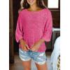 imageDokotoo Womens 2025 Summer Tops Casual Color Block Striped Lightweight Knit Trendy Boho Clothes Pullover SweatersB Rose