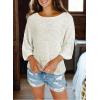 imageDokotoo Womens 2025 Summer Tops Casual Color Block Striped Lightweight Knit Trendy Boho Clothes Pullover SweatersB White 2