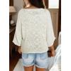 imageDokotoo Womens 2025 Summer Tops Casual Color Block Striped Lightweight Knit Trendy Boho Clothes Pullover SweatersB White 2