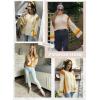 imageDokotoo Womens 2025 Summer Tops Casual Color Block Striped Lightweight Knit Trendy Boho Clothes Pullover SweatersC Apricot