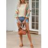 imageDokotoo Womens 2025 Summer Tops Casual Color Block Striped Lightweight Knit Trendy Boho Clothes Pullover SweatersH White