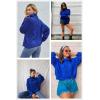 imageDokotoo Womens 2025 Winter Fall Solid Turtleneck High Neck Balloon Long Sleeve Sweaters Pullover OuterwearA Blue