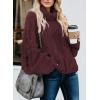 imageDokotoo Womens 2025 Winter Fall Solid Turtleneck High Neck Balloon Long Sleeve Sweaters Pullover OuterwearA Dark Red