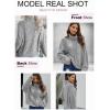 imageDokotoo Womens 2025 Winter Fall Solid Turtleneck High Neck Balloon Long Sleeve Sweaters Pullover OuterwearA Gray 01