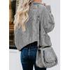 imageDokotoo Womens 2025 Winter Fall Solid Turtleneck High Neck Balloon Long Sleeve Sweaters Pullover OuterwearA Gray
